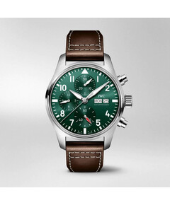 IWC Pilots Watch Chronograph 41 Green Dial for sale with Crypto Emporium