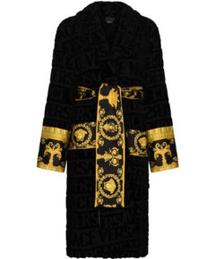 Versace Baroque Logo Print Bathrobe Housecoat for sale with Crypto Emporium