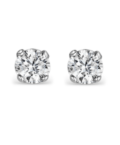 Diamond Earrings 1.00CT Studs G/Vs Quality in 18K White Gold - 5.1mm for sale with Crypto Emporium