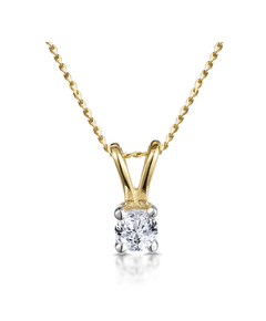 Diamond Solitaire Necklace 0.15CT Diamond 9K Yellow Gold for sale with Crypto Emporium