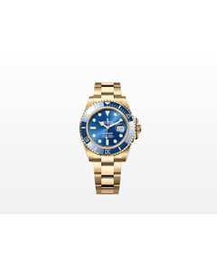Rolex Submariner Date Yellow Gold Blue Dial 41mm for sale with Crypto Emporium