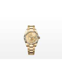 Rolex Sky-Dweller Yellow Gold Champagne Dial for sale with Crypto Emporium