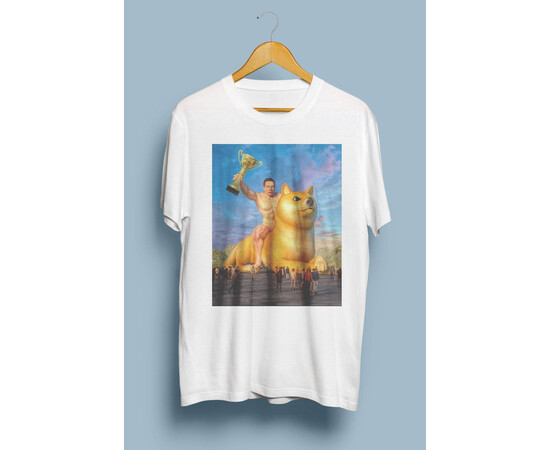 Elon Musk Doge Coin Beeple T-Shirt for sale with Crypto Emporium