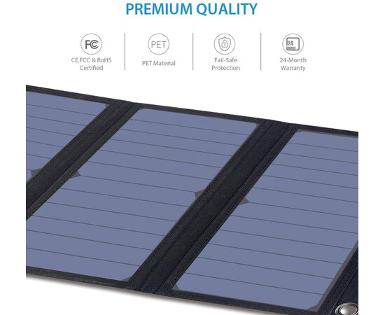 BigBlue 28W Solar Charger Foldable Dual USB Ports for sale with Crypto Emporium