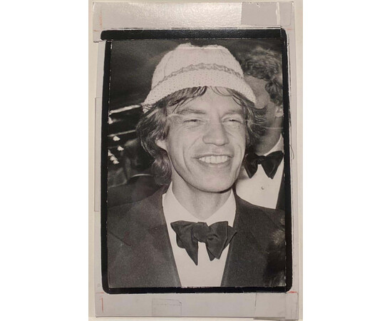 Andy Warhol Mick Jagger in Hat circa 1985 for sale with Crypto Emporium