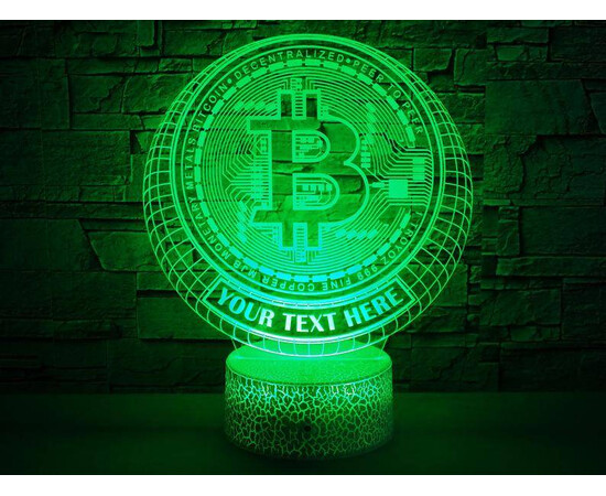 Personalised Bitcoin 3D Nightlight for sale with Crypto Emporium