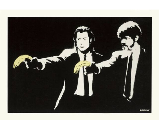 Banksy "Pulp Fiction" for sale with Crypto Emporium