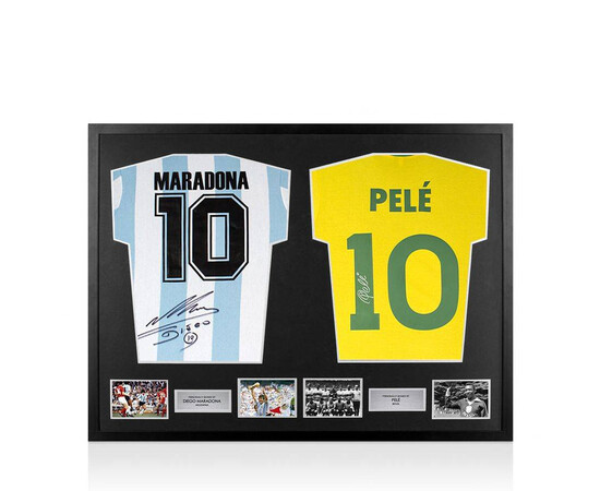 Framed Diego Maradona & Pele Signed Shirts for sale with Crypto Emporium