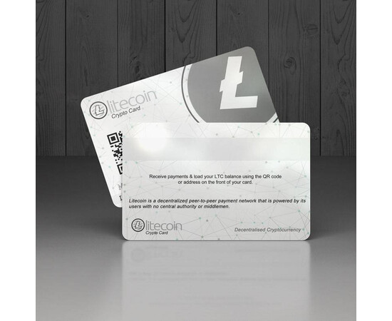Plastic Physical Litecoin Crypto Card for sale with Crypto Emporium