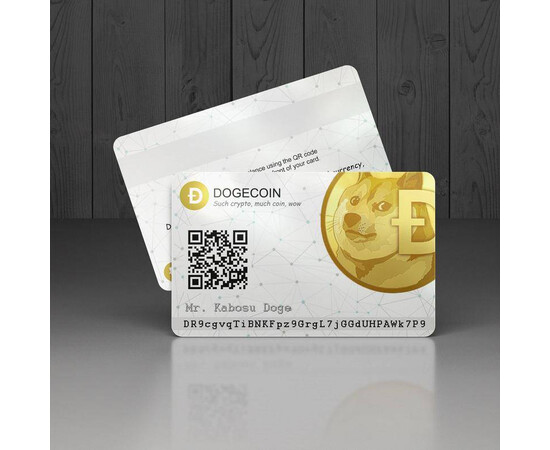 Plastic Physical Dogecoin Crypto Card for sale with Crypto Emporium