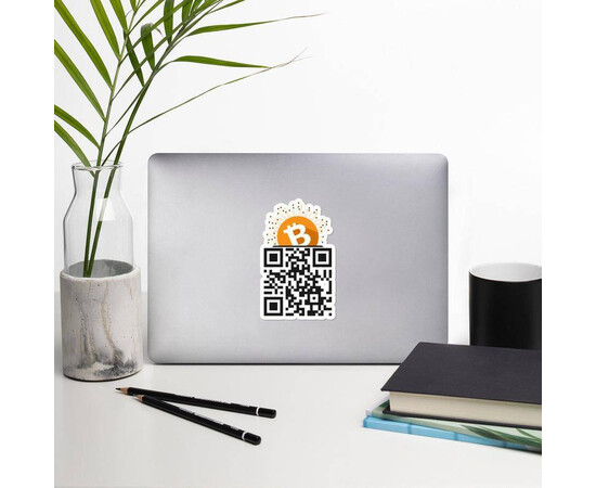 Personalised Bitcoin Wallet Sticker with QR Code for sale with Crypto Emporium