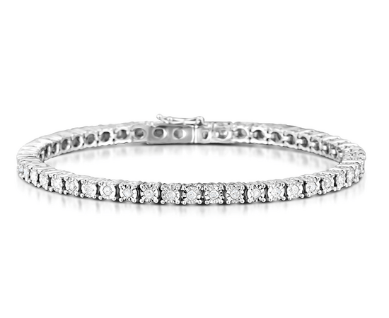 Silver Diamond Set 1.00ct Tennis Bracelet for sale with Crypto Emporium