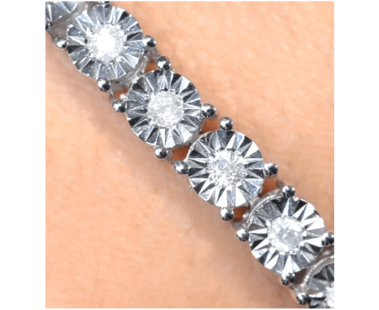 Silver Diamond Set 1.00ct Tennis Bracelet for sale with Crypto Emporium