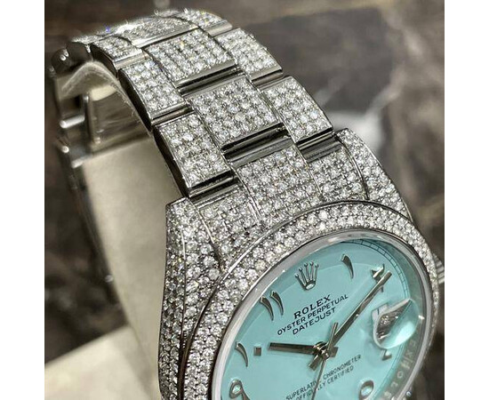 Rolex Datejust 41 Oyster "Iced Out" Arabic Tiffany VS Stones for sale with Crypto Emporium