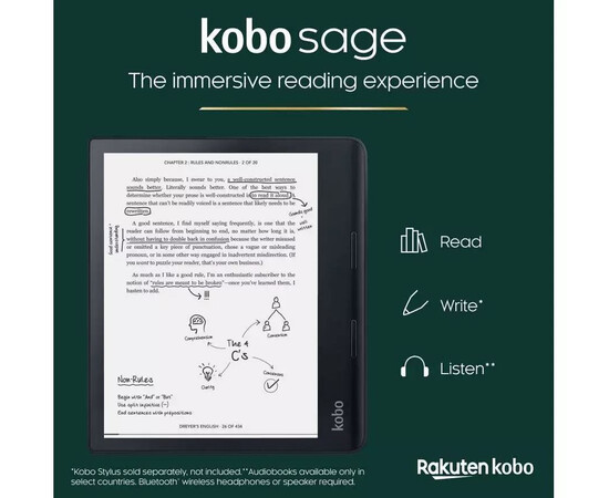 KOBO Sage 8" eReader - 32 GB for sale with Crypto Emporium
