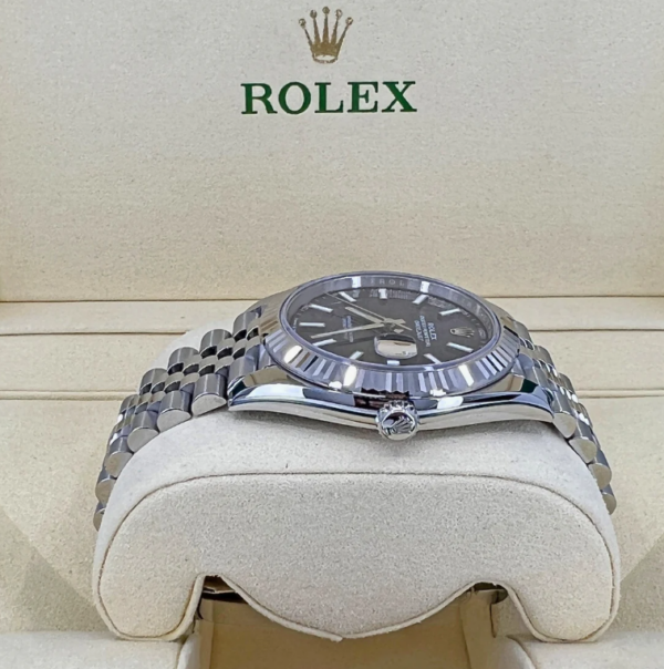 Rolex Datejust 41 White Gold Blue Dial crown