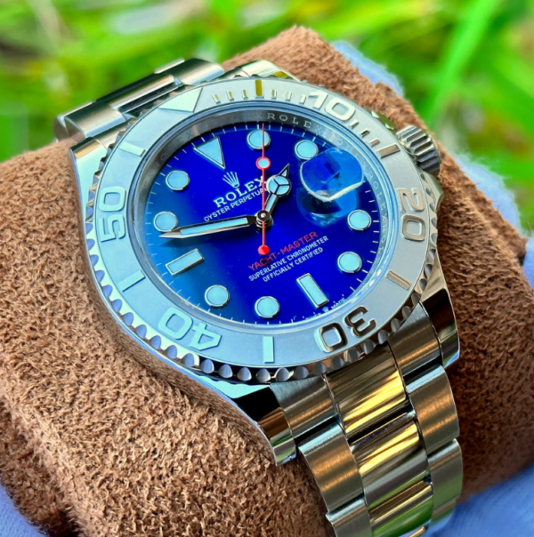 Rolex Yacht-Master 40 Oystersteel and Platinum Blue Dial dial