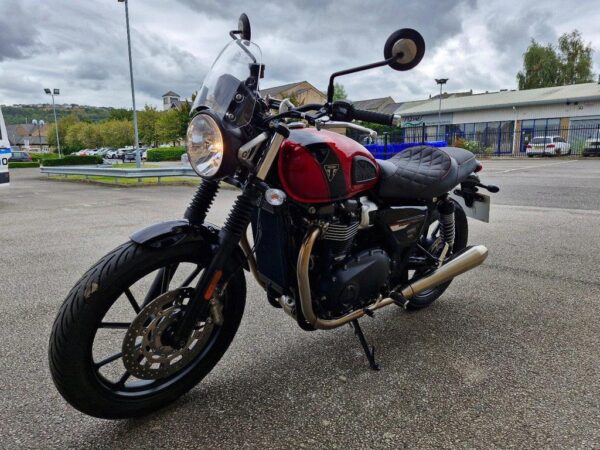 Triumph Speed Twin motorbike, bitcoin, crypto