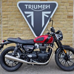 Triumph Speed Twin motorbike, bitcoin, crypto