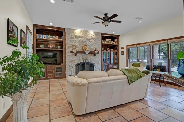 Austin House Living Room Fireplace