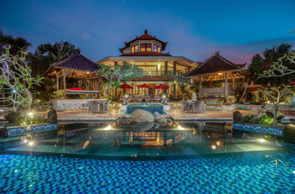 Bali Villa Swimming Pool Night