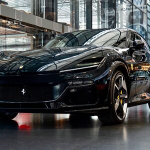 Ferrari Purosangue front bitcoin, crypto, luxury cars