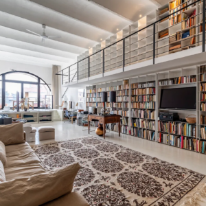 Luxury Loft Venice Living Room Book Shelf