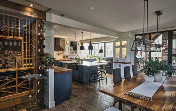 Quebec House Wine Storage Dining Area Kitchen