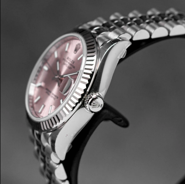 Rolex Datejust 31 Pink Dial crown