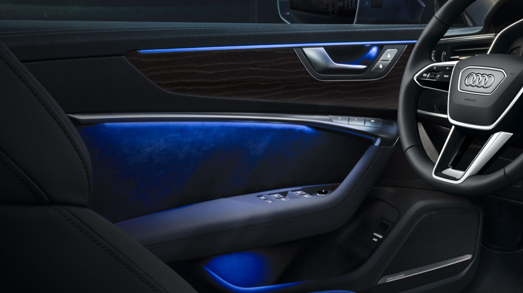 audi a6 blue interior luxury