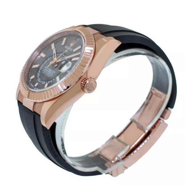 Rolex Sky-Dweller Everose Gold Rhodium Dial Oysterflex crown