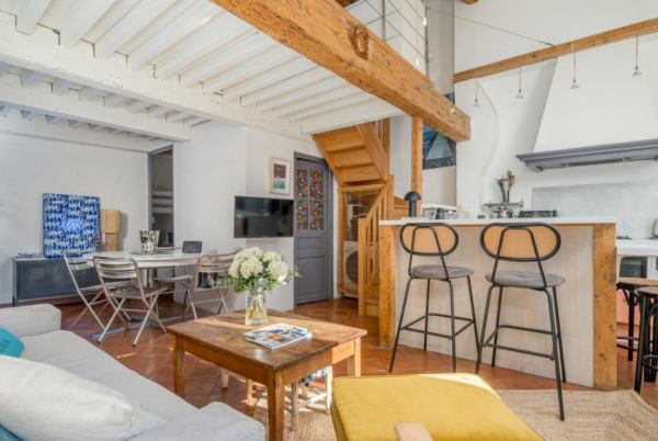 Cassis France Apartment living room, dining room